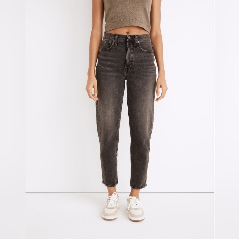 Madewell Balloon Women's Jeans Size 26 Black Wash High Rise Ankle Crop Tapered